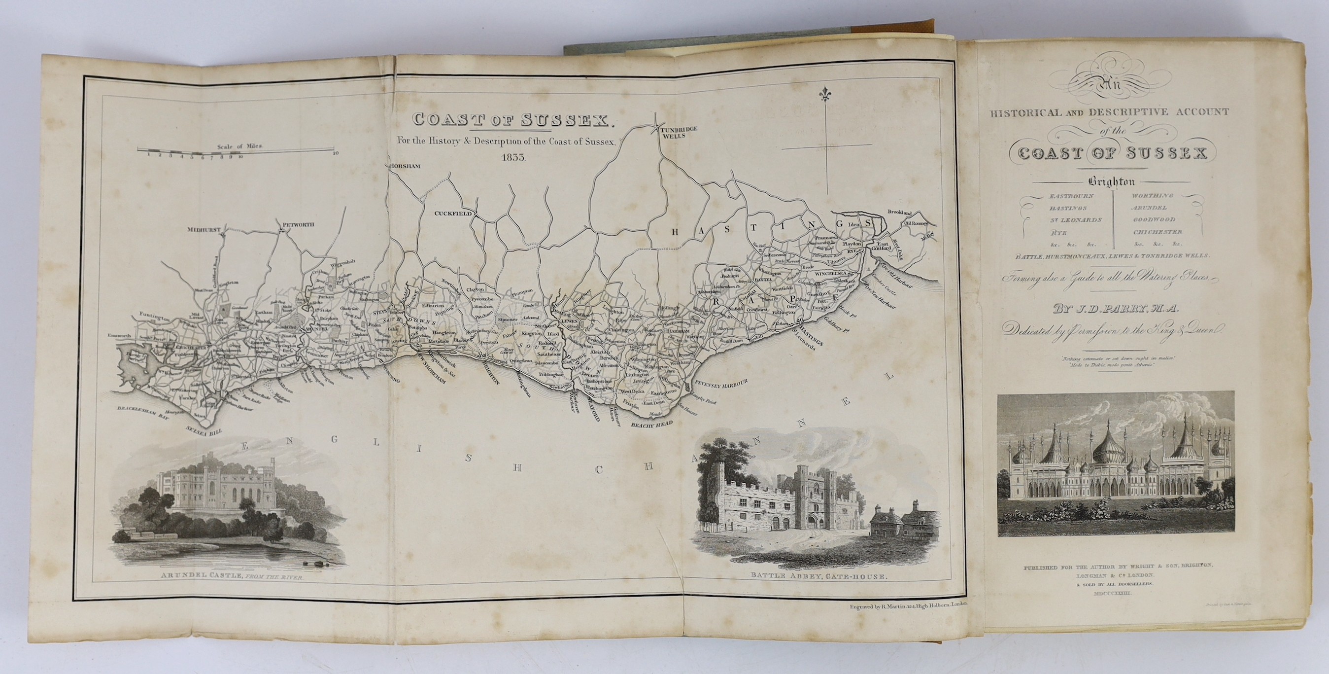 KENT: Fussell, L. - A Journey Round the Coast of Kent ... being Original Notes made during a Summer Excursion. coloured and folded map: rebound half calf and marbled boards, 1818